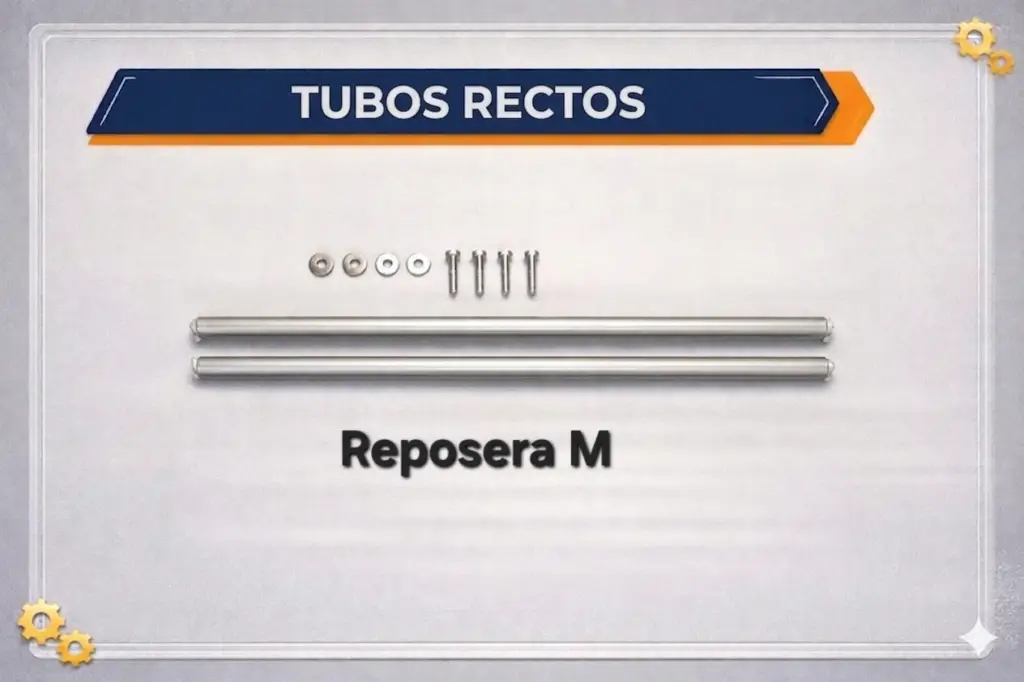 Repuestos tubos cortos para Reposeras M ( valor de cada uno )