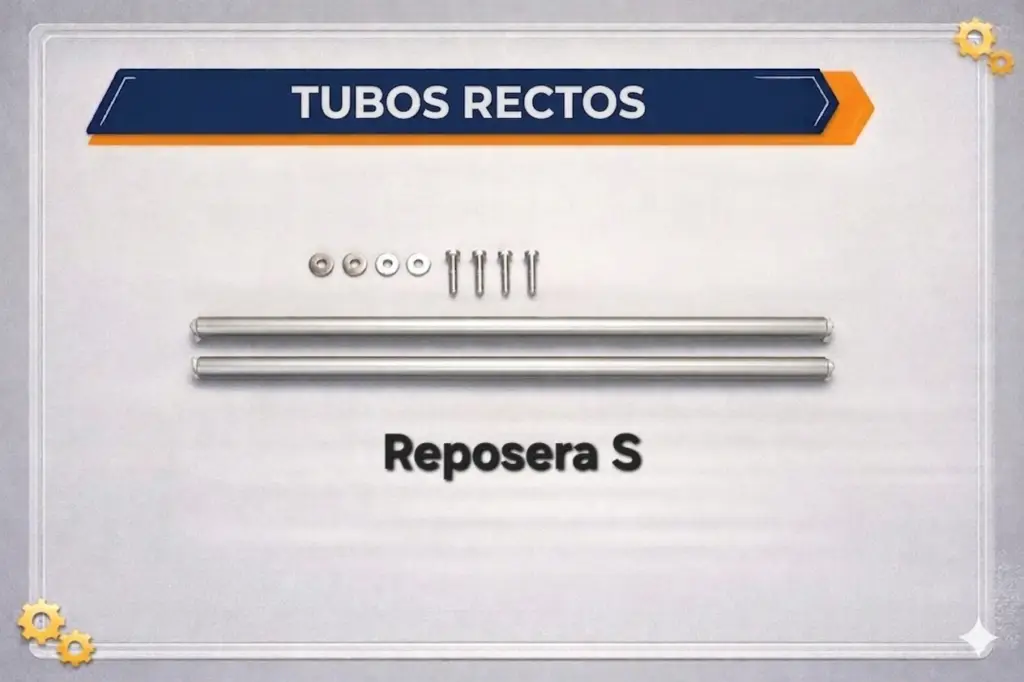 Repuestos tubos cortos para Reposeras S ( valor de cada uno )